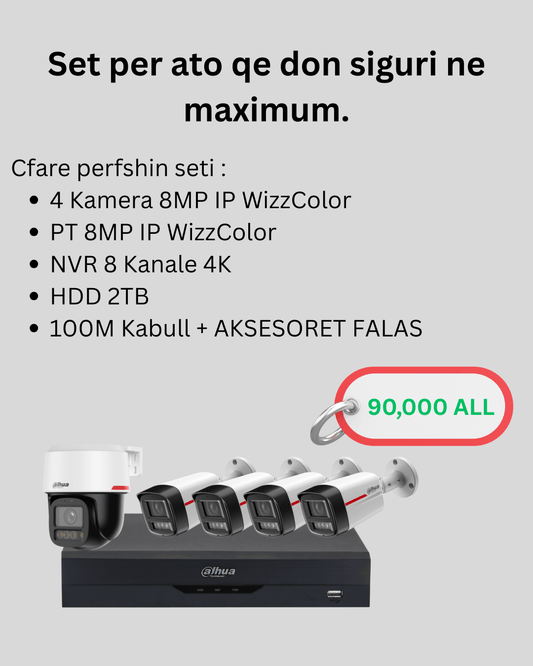 Set Kamerash per Siguri Maksimale 8MP IP